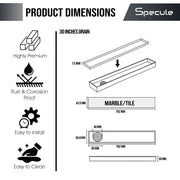 Tile Insert Shower Drain Channel (30 x 2 Inches) with Cockroach Trap (304 Grade) - by Specule